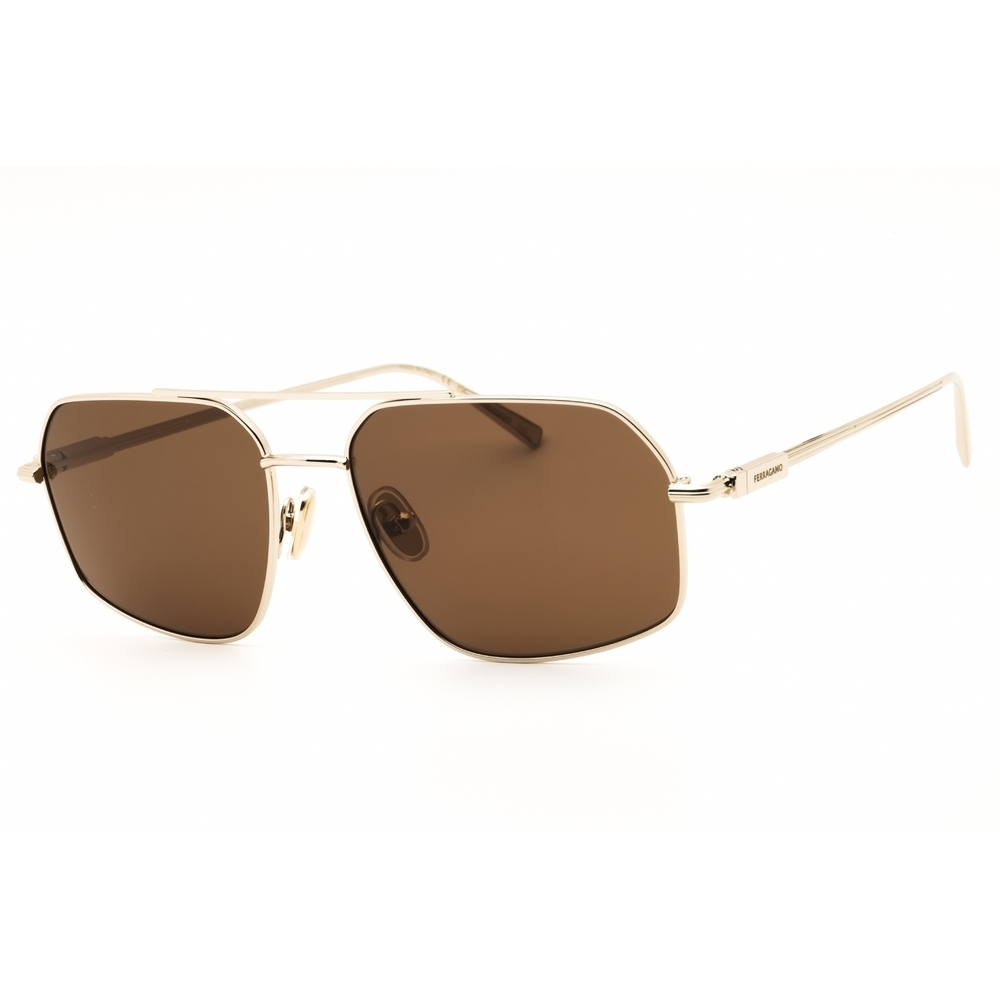 Salvatore Ferragamo SF313S Sunglasses 745 Gold metal Rectangle